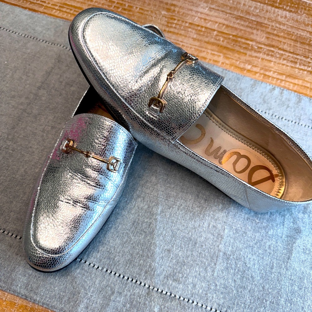 Sam Edelman silver loafers